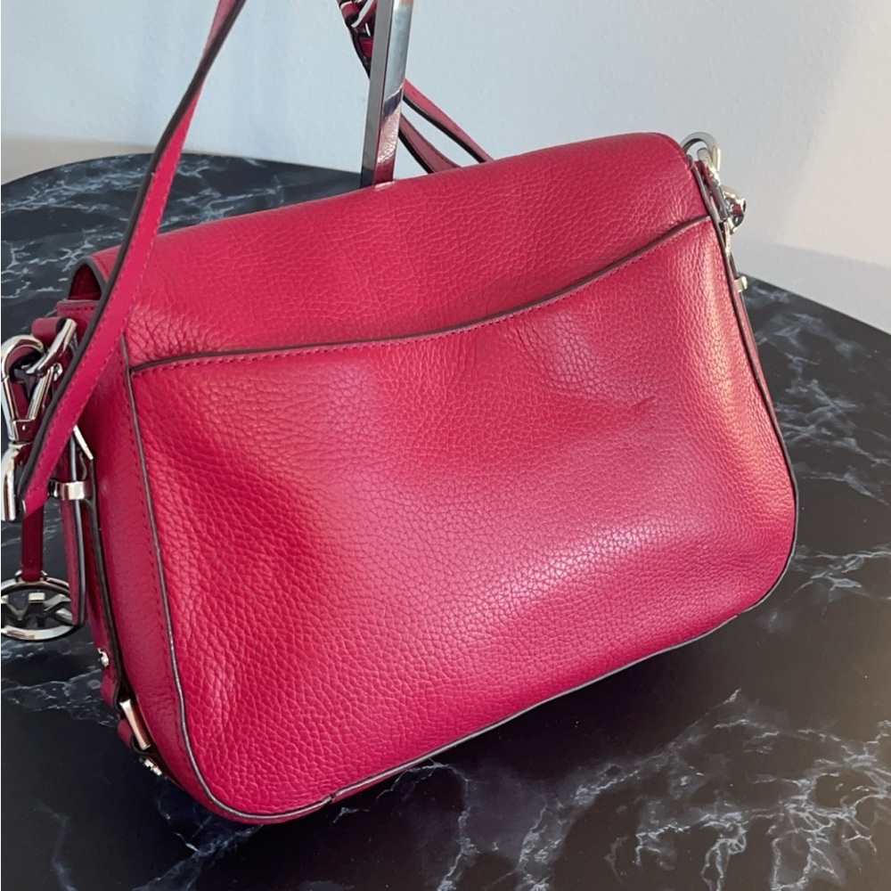 MICHAEL KORS Handbag Bedford Legacy Leather Flap Crossbody Bag Red AUTHENTIC - Picture 9 of 15